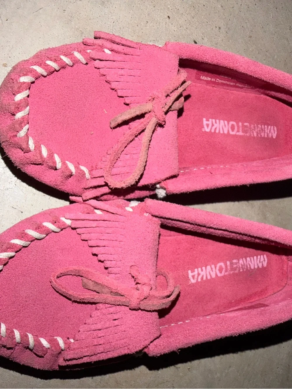 Minnetonka Kids Kilty Moccasins Pink Size 11 Style 2405